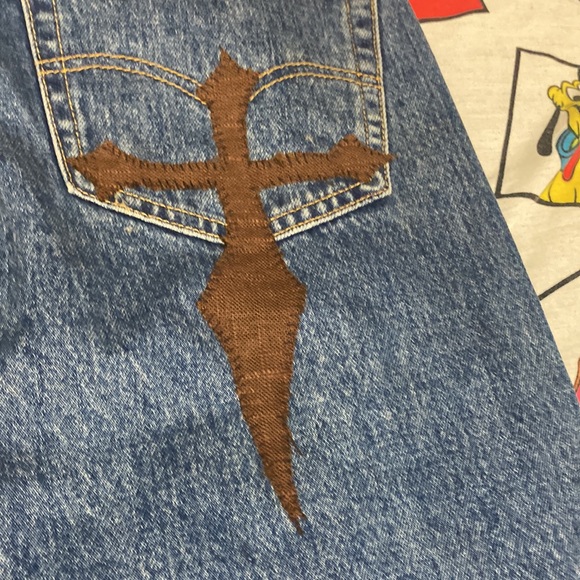 Custom 1/1 505 Levi’s “Metal Double Knee Flare” Jeans - Picture 7 of 15